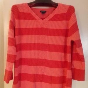 Westbound Orange/Peach V-neck Sweater - Sz XL
